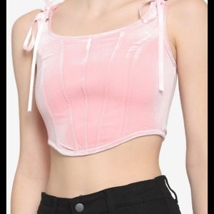 Hot topic pink corset top
